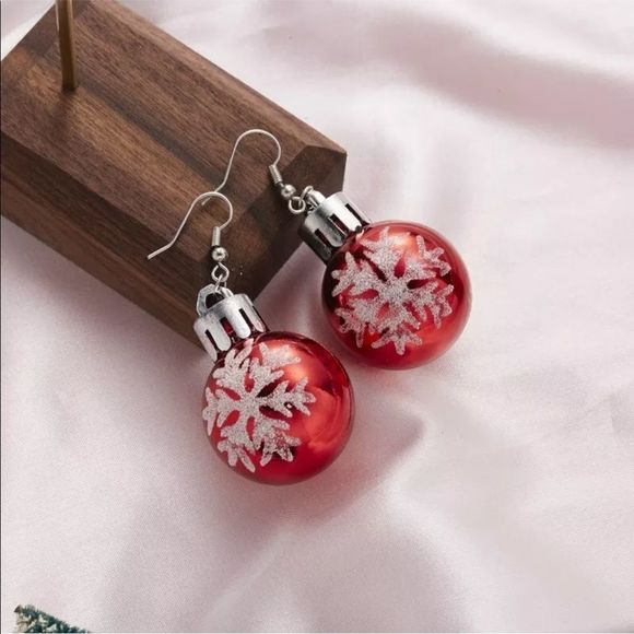 Jewelry - Christmas Sequins Resin Ball Ear Hook Earrings